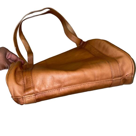 Columbian Leather Genuine Leather Shoulder boho Bag with two strap handle Brown - Picture 2 of 7